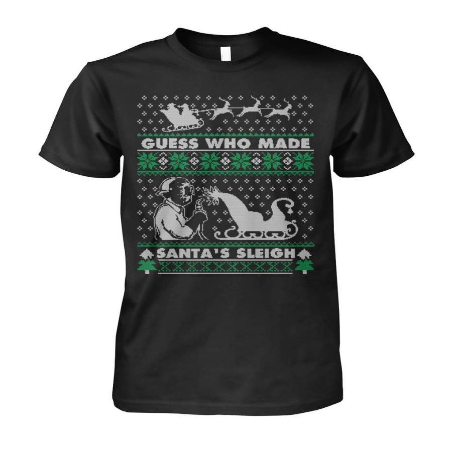 Ugly Christmas Welder Shirt Funny Xmas Guys Tee