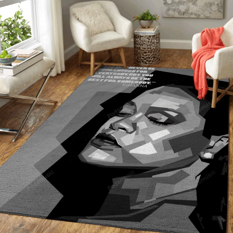 rihanna wpap – Pop Music Art For Fans Area Rug Living Room Carpet Floor Decor