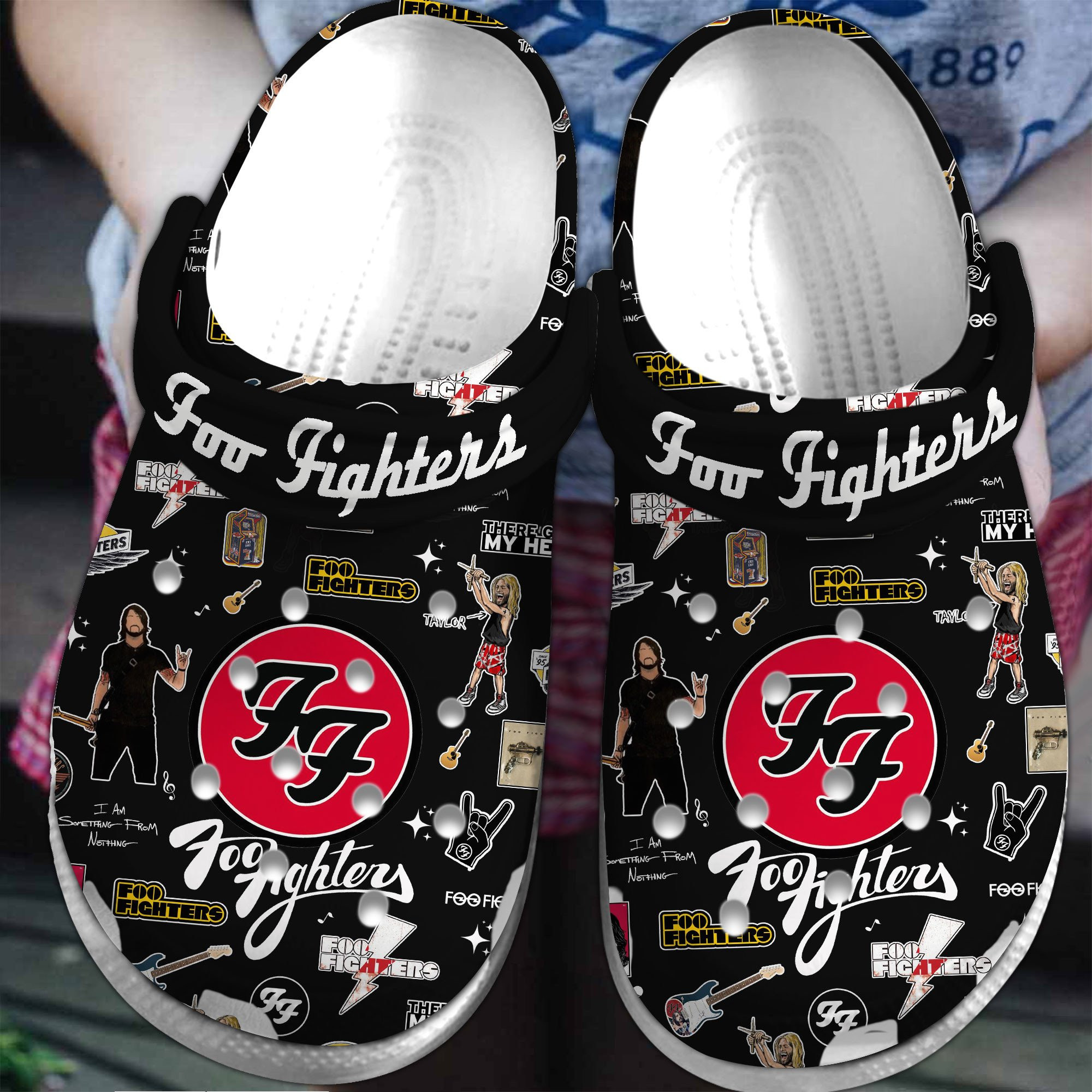 Foo Fighters Music Crocs Crocband Clogs Shoes Comfortable For Men Women and Kids