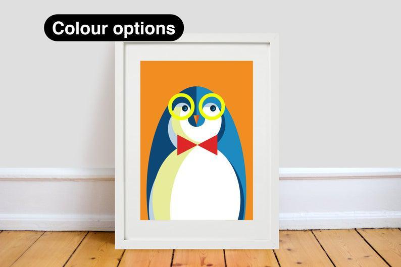 Penguin Print,  Wild Animal, Cute, Poster, Wall Art, Kids Room Decor, Cool Art,