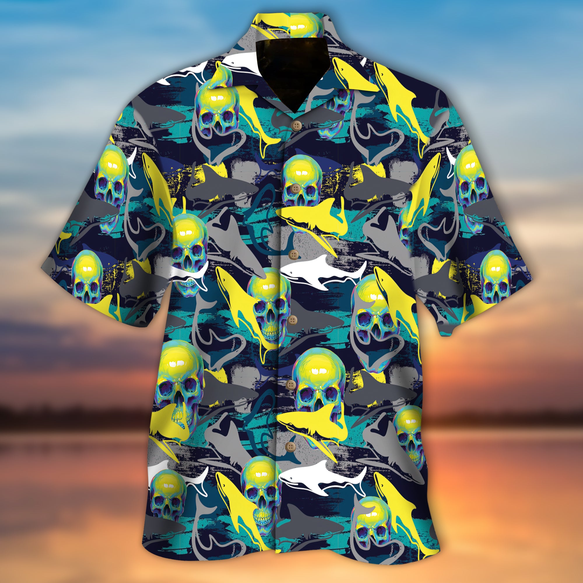 Shark Skulls Hawaiian Shirt – Kv21