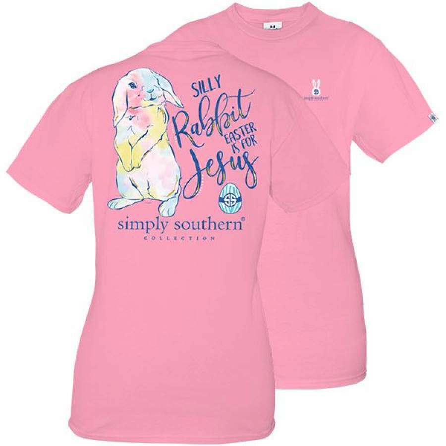 Simply Southern Preppy Silly Rabbit Easter Is For Jesus T-Shirt