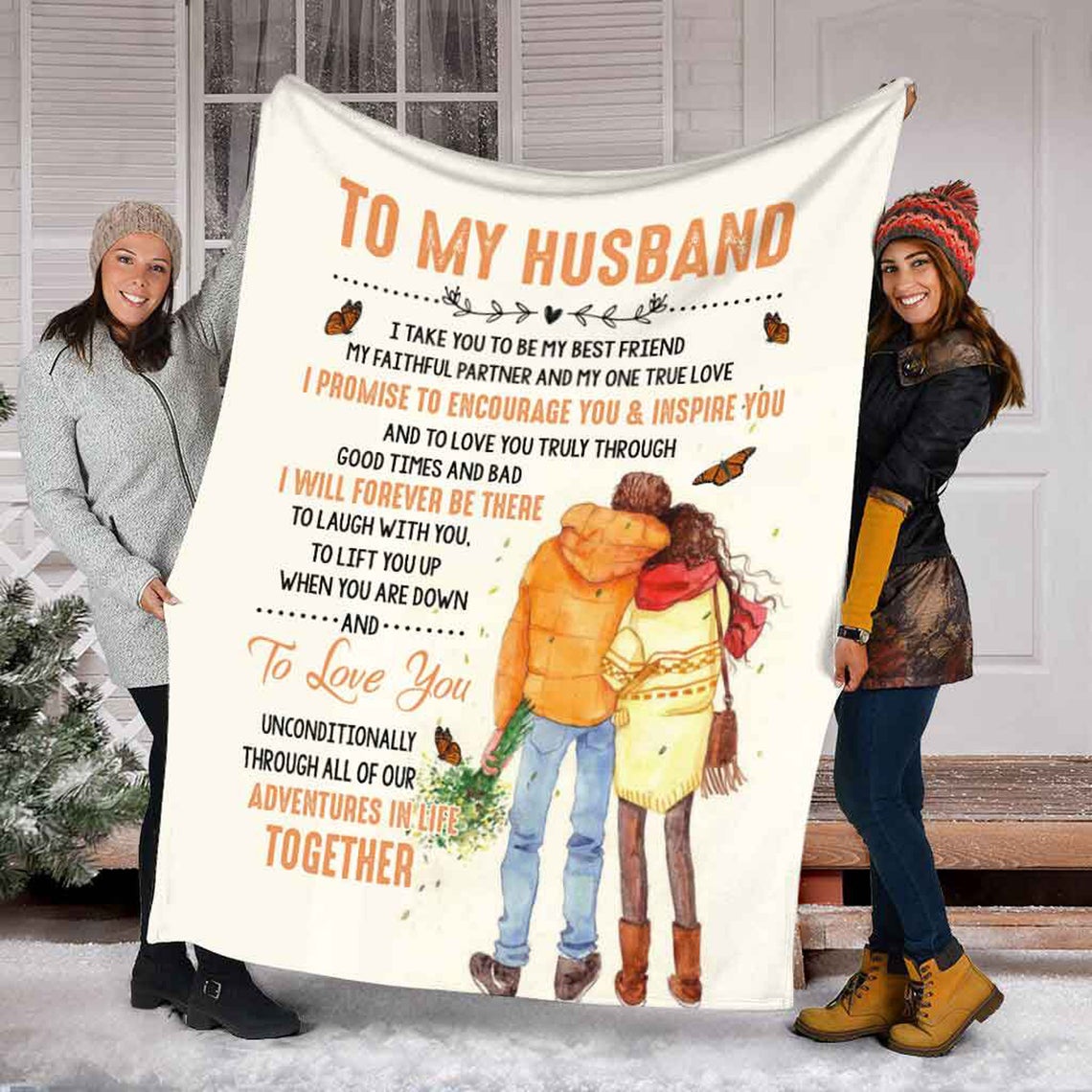 To My Husband My Faithful Partner And My One True Love Fleece Blanket Gift For Family,Birthday,Couple,Husband,For Him Gift Home Decor Bedding Couch Sofa Soft And Comfy