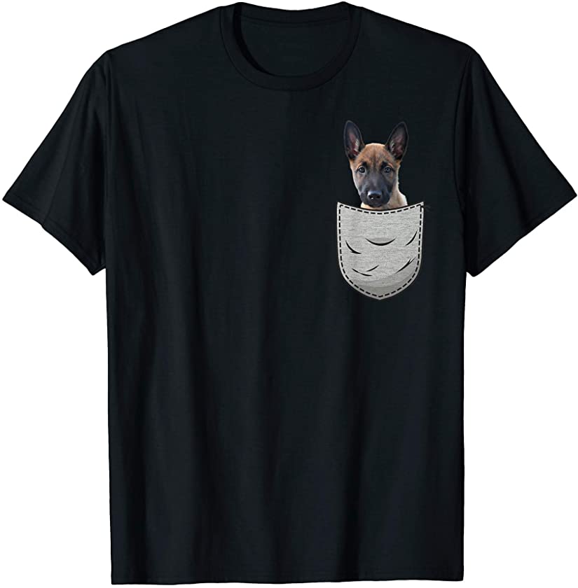 Belgian Malinois Puppy Dog Lovers Mechelaar Pocket Owner T-Shirt