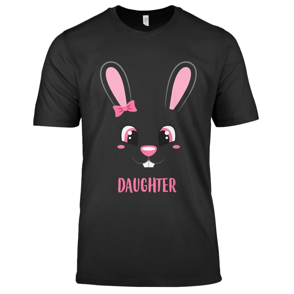 Daughter Bunny Face Funny  Easter Rabbit Family Matching Set Premium T Shirts