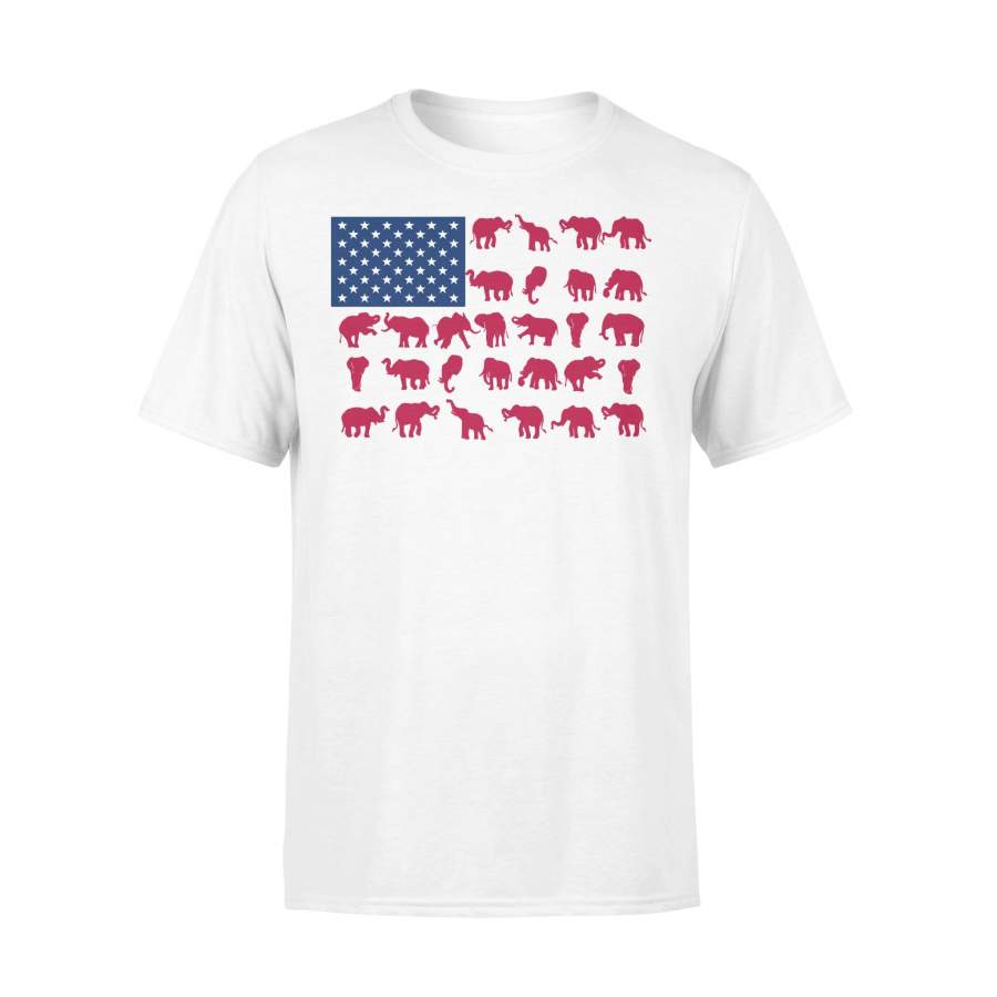 Elephant Poses American Flag 4Th Of July T-shirt