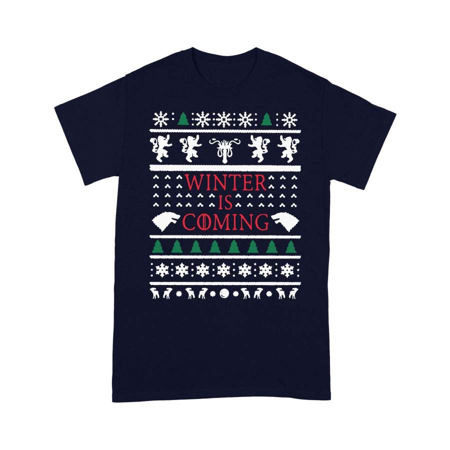 Winter Is Coming Ugly Christmas T-Shirt Christmas Gift Ideas