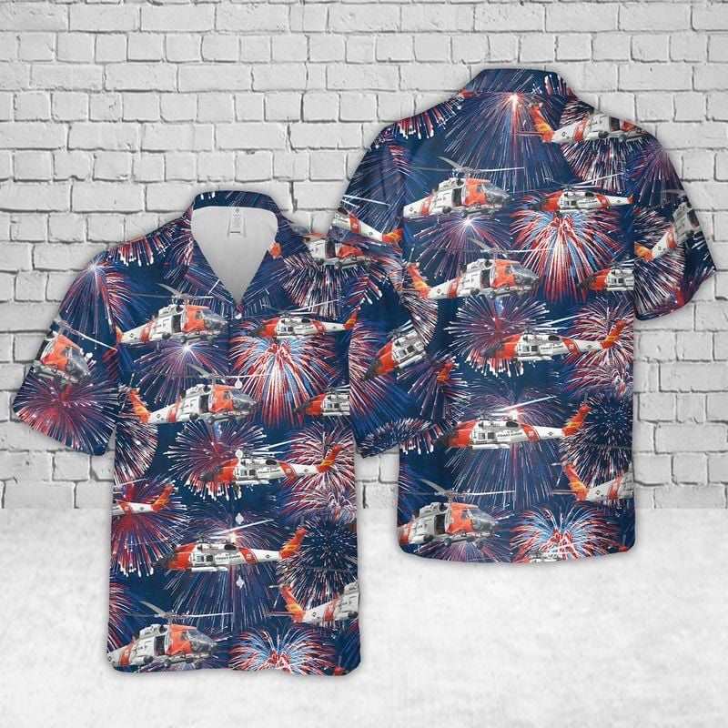 Coast Guard Sikorsky Jayhawk Helicopter Firework Aloha Hawaii Shirts Or Shorts Kv Ha79812