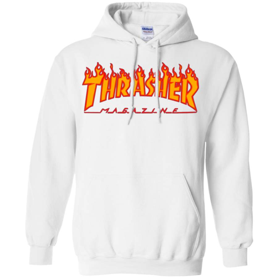 Thrasher Magazine Skateboarding Fire Design Pullover Hoodie