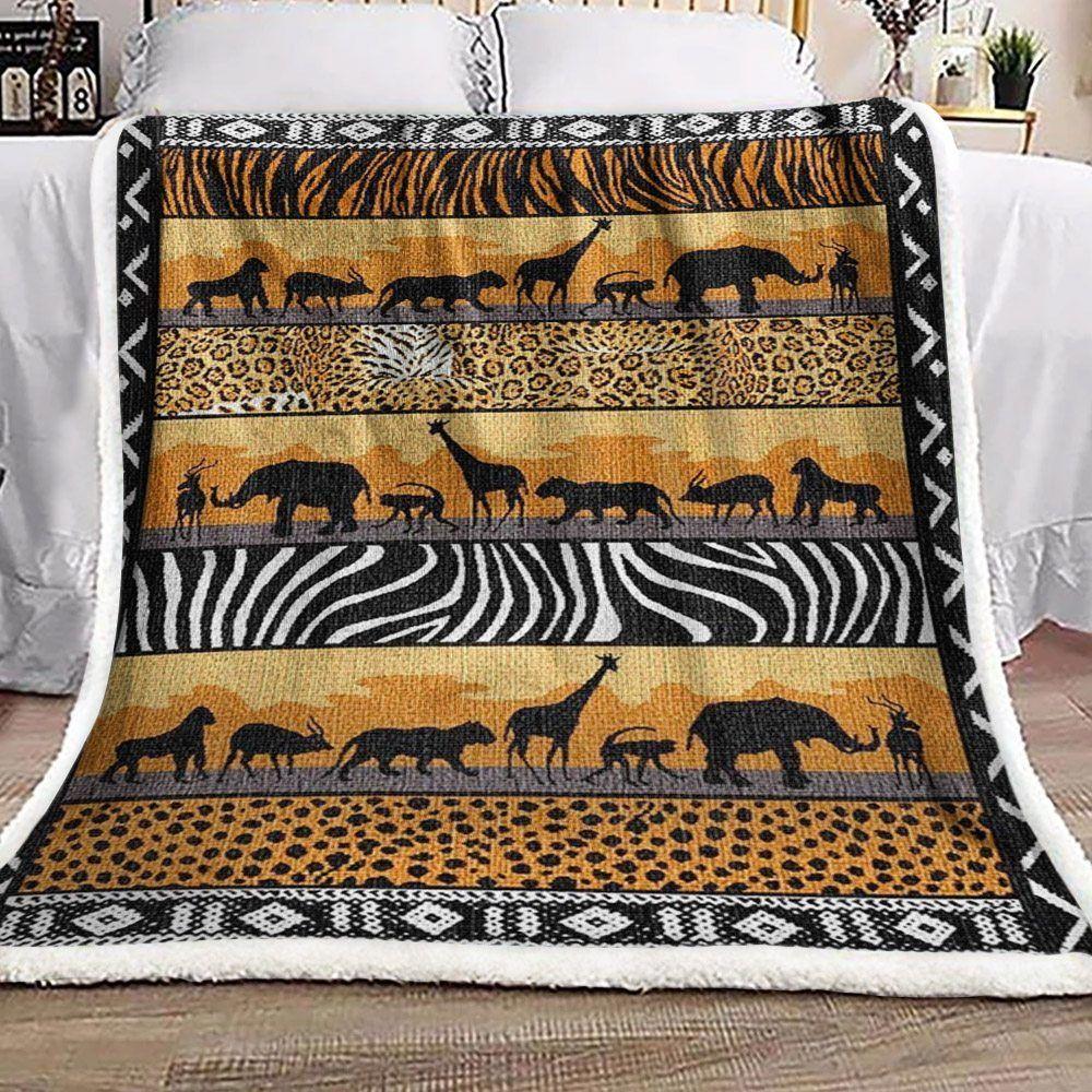 African Animals Hn071005F Sherpa Fleece Blanket