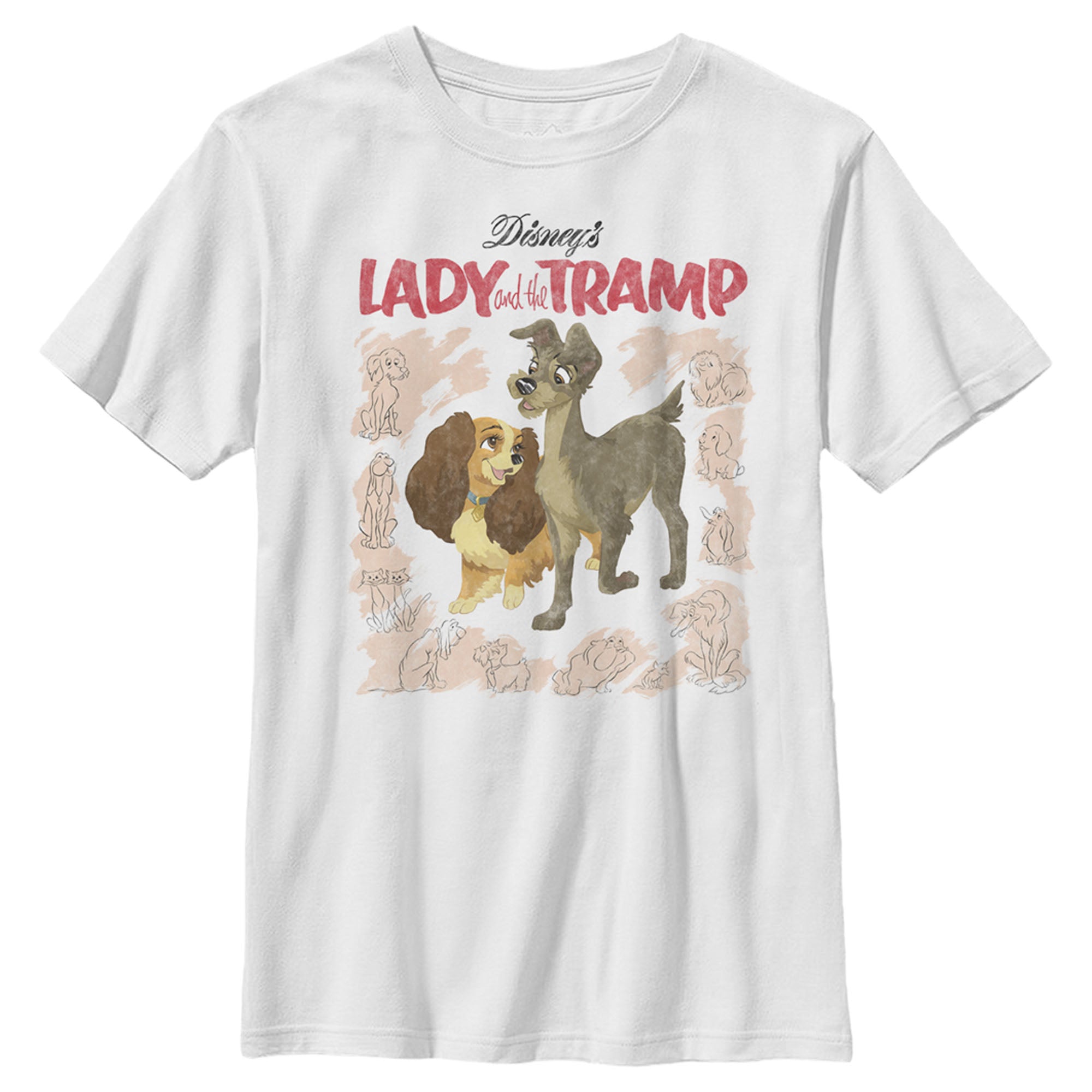 Boy’S Lady And The Tramp Retro Movie Cover T-Shirt