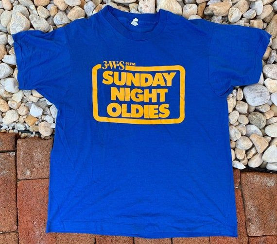 Vintage 80S 3 W S 95Fm Sunday Night Oldies Screen Stars Single Stitchedium Shirt