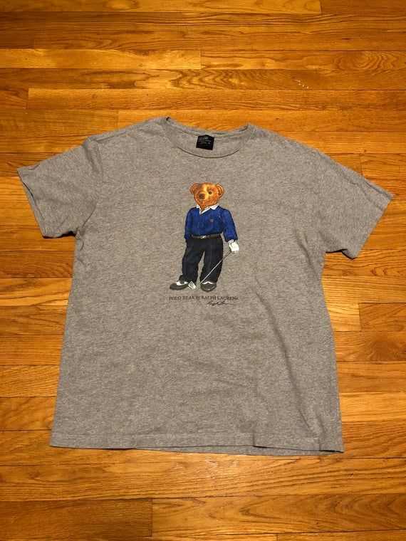 Vintage 90S Polo Ralph Lauren Golf Bear Shirtrare Rap Hip Hop Tommy Hilfiger Sport 92 93 Snow Beach Shirt