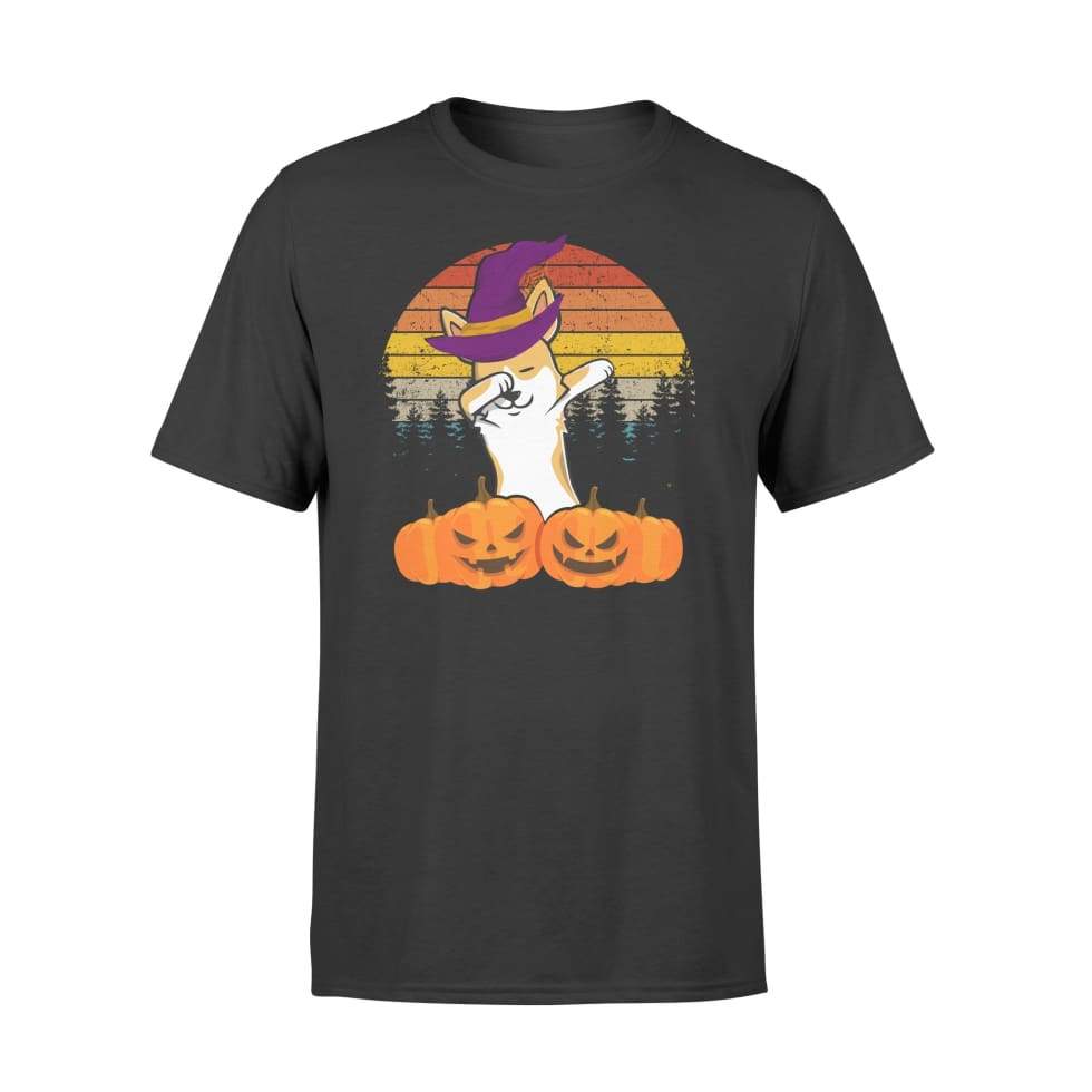 Corgi Dog Dabbing Retro Sunset With Witch Hat Halloween Costume Unisex T-Shirt Hoodie Sweatshirt Plus Size S-5Xl