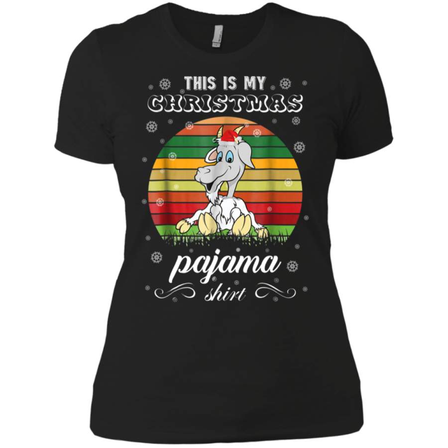 This is my Christmas Pajama Shirt Goat Animal Ladies’ Boyfriend Shirt