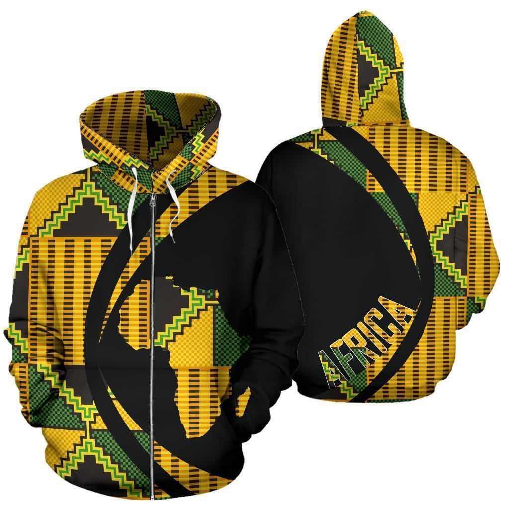 Greek Life Hoodie – Circle Kente Apremoo Zip Hoodie