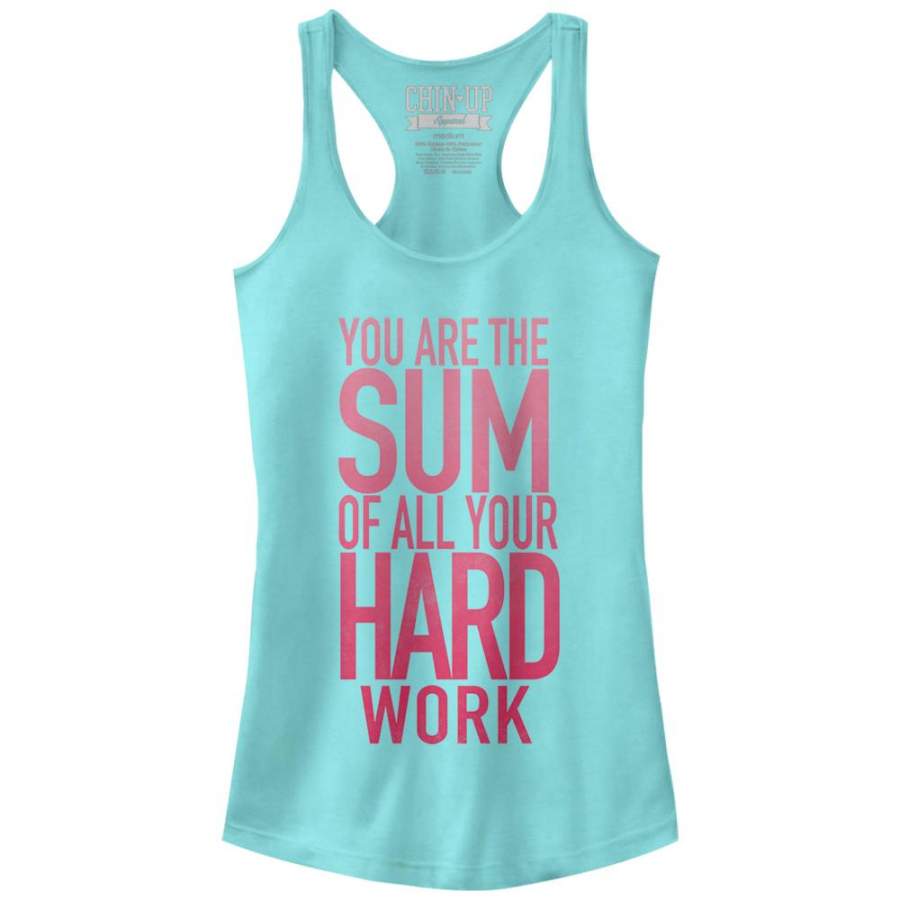 CHIN UP Junior’s Sum of all Your Hard Work  Racerback Tank Cancun