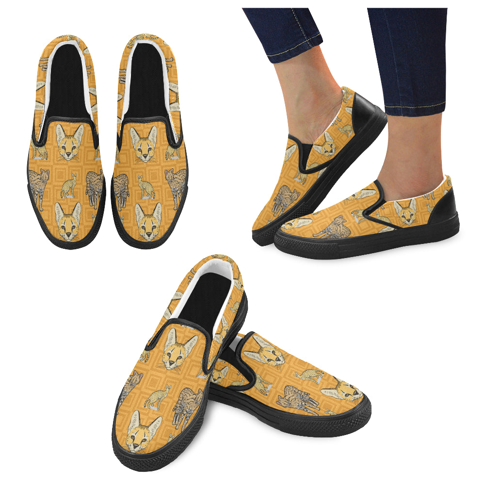 Savannah Cat Black Women’s Slip-on Canvas Shoes