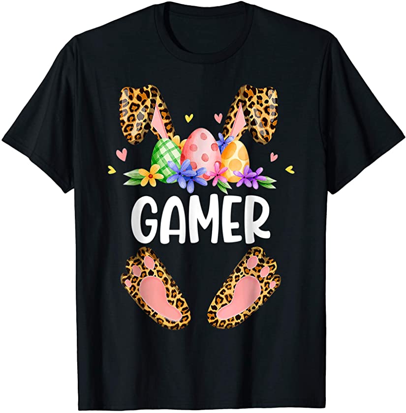 Bunny Tshirt With Leoard Glassess Design Gamer T-Shirt