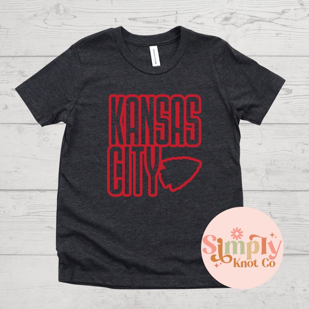 Youth Toddler Kansas City Tshirt, Kansas City Football Shirt for Kids, Youth KC Football Shirt, Kansas City Gift, Kansas City Graphic Tee