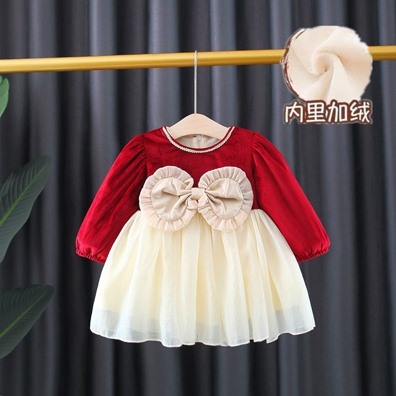 Toddler children dress girls children clothes long-sleeved lace spring and autumn cute baby birthday princess dress dress cloth alx