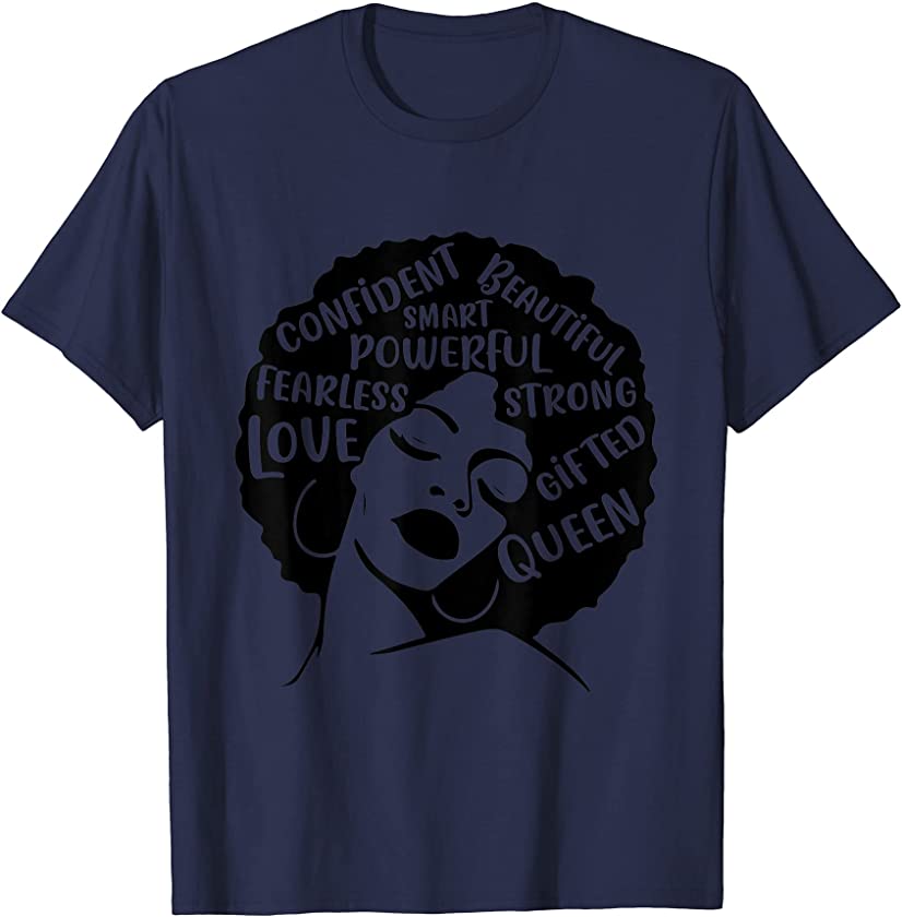 Black Queen African American Afro afrocentric Art T-Shirt