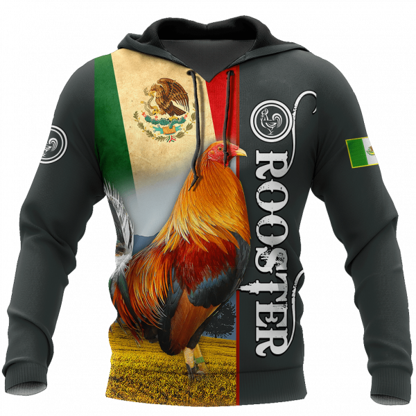Rooster Mexico 3D All Over Printed Hoodie