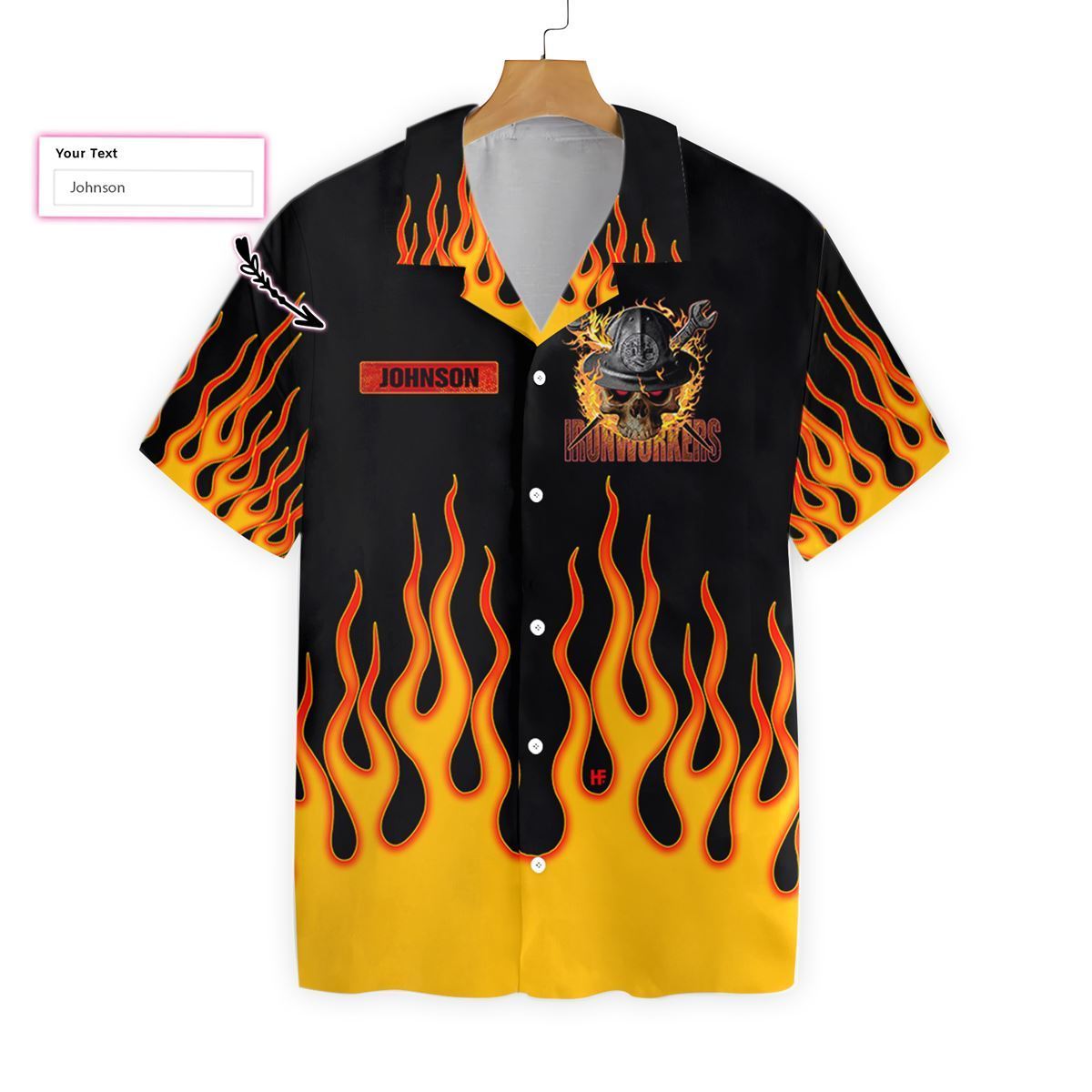 Skull Flame Ironworker Custom Hawaii Shirt For Hawaii Aloha Ha86958