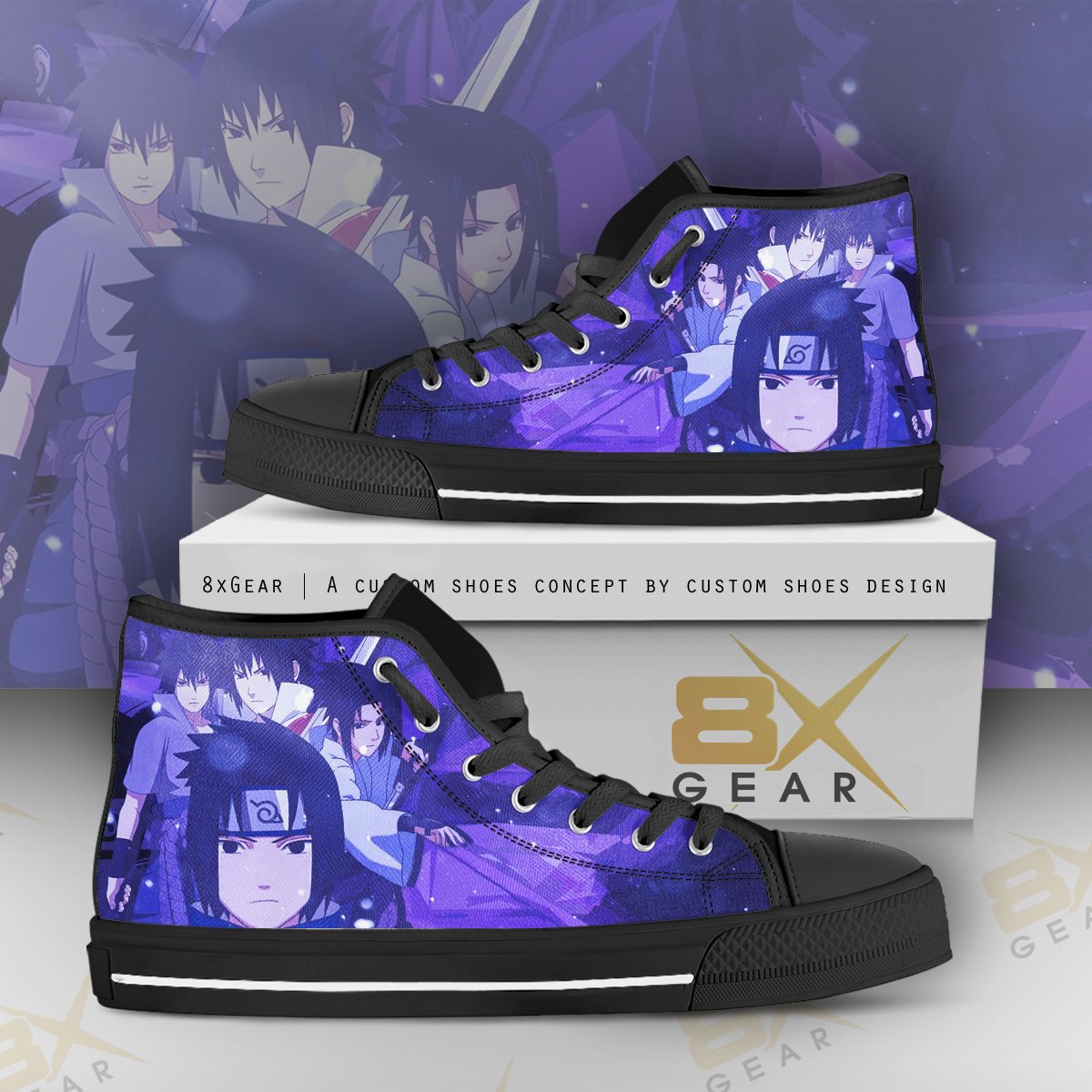 Naruto Hi Top Sneakers Sasuke Generations Anime Shoes