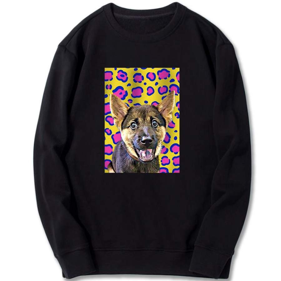 Custom Sweatshirt – Leopard Pattern In Pop Art Style