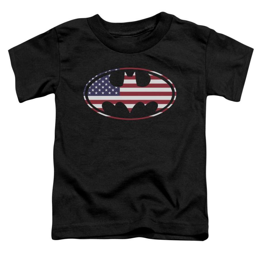 Batman – American Flag Oval Short Sleeve Toddler Tee