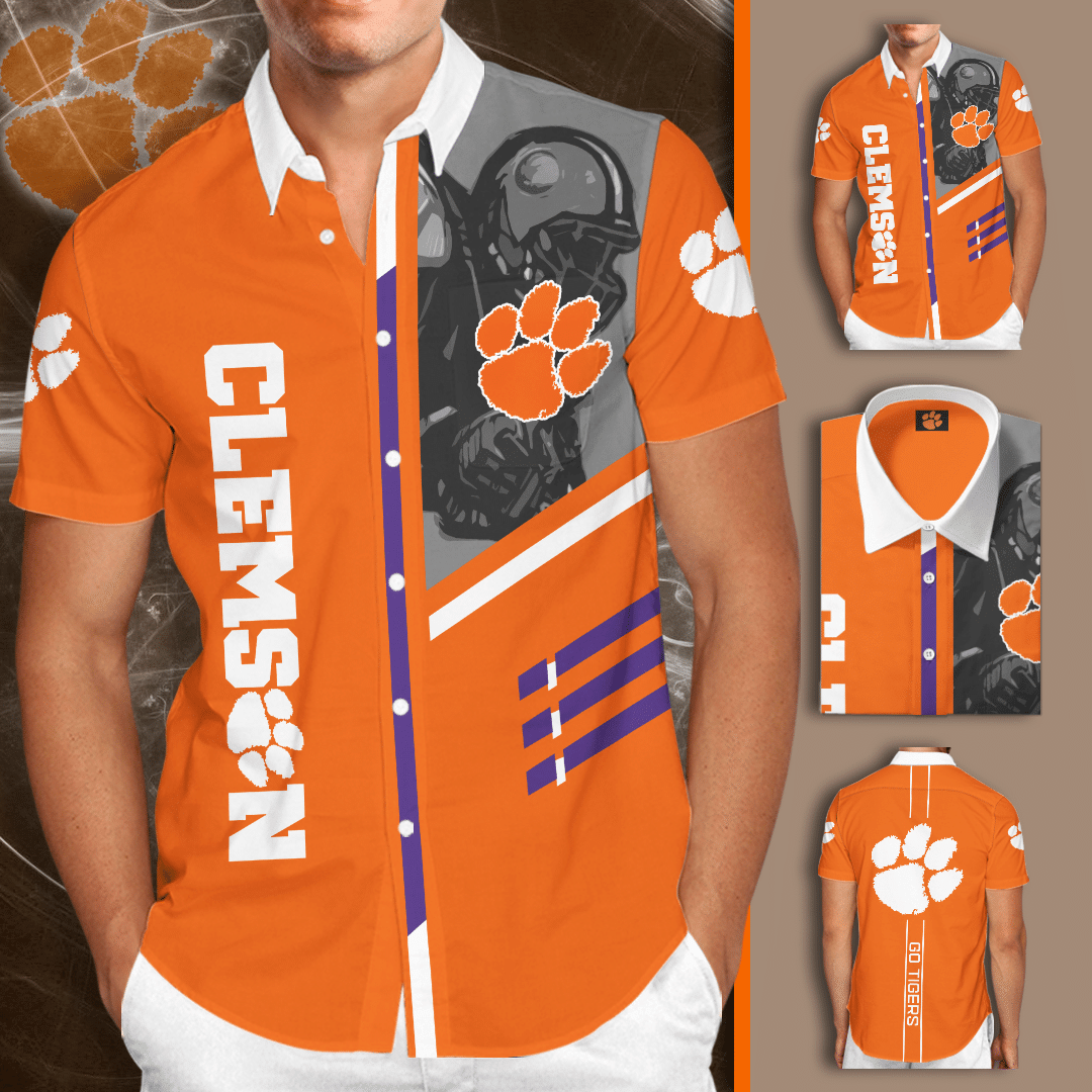 Clemson Tigers Softball Team All Over Print 3D Hawaiian Shirt-Orange