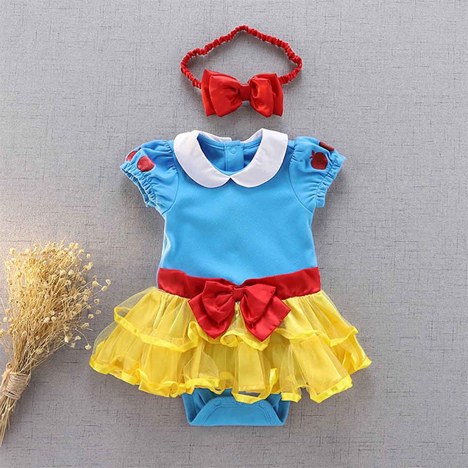 3-18 Months Party Dress For Baby Girl Birthday Cosplay Snow White Mermaid Princess Costume Halloween Dress Kids Fashion Clothes alx