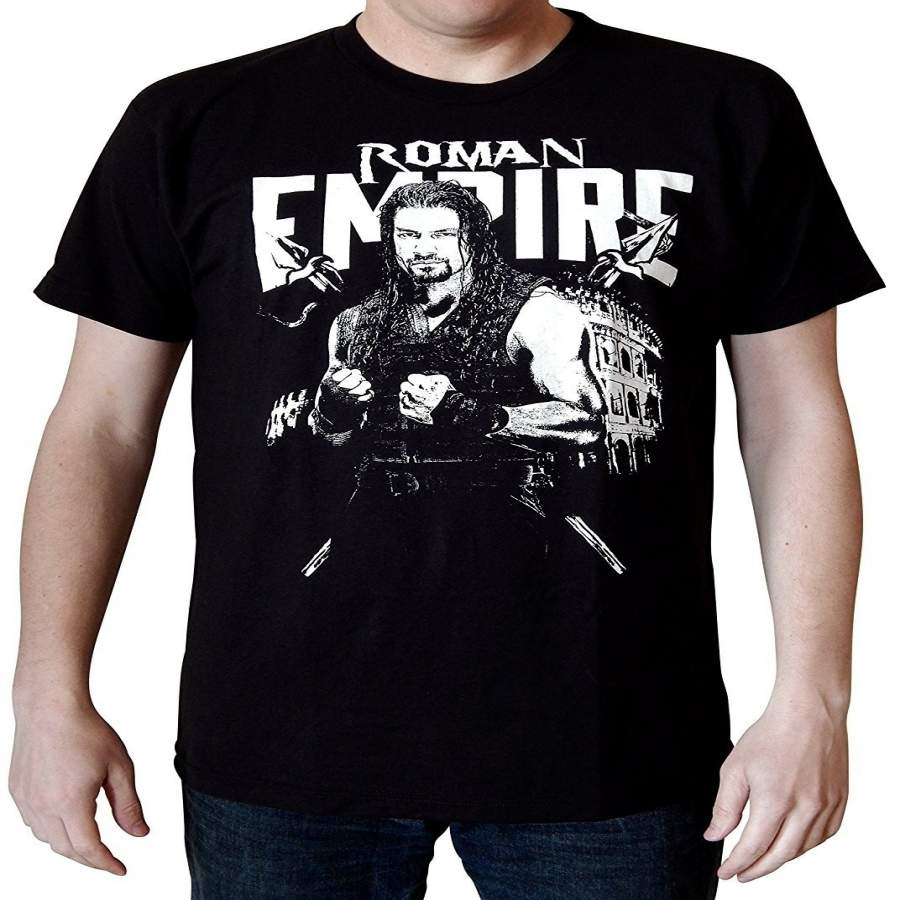 2017 Roman Reigns Roman Empire Men’s Black Tshirt Fashion Unisex T Shirt Short Sleeve Tshirt Men’s Funny TShirt