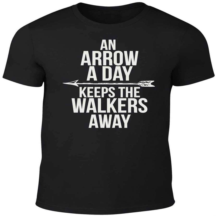 An Arrow A Day Mens T-Shirt Funny T Shirt Zombies Walking Horror Halloween