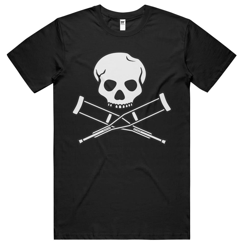 Mtv Jackass Skull And Crutches Logo Premium T Shirts - TattoosCafe