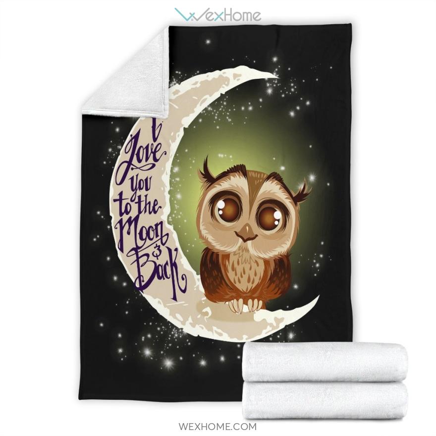 Love You To The Moon And Back Owl Premium Blanket Owl Lovers Blanket