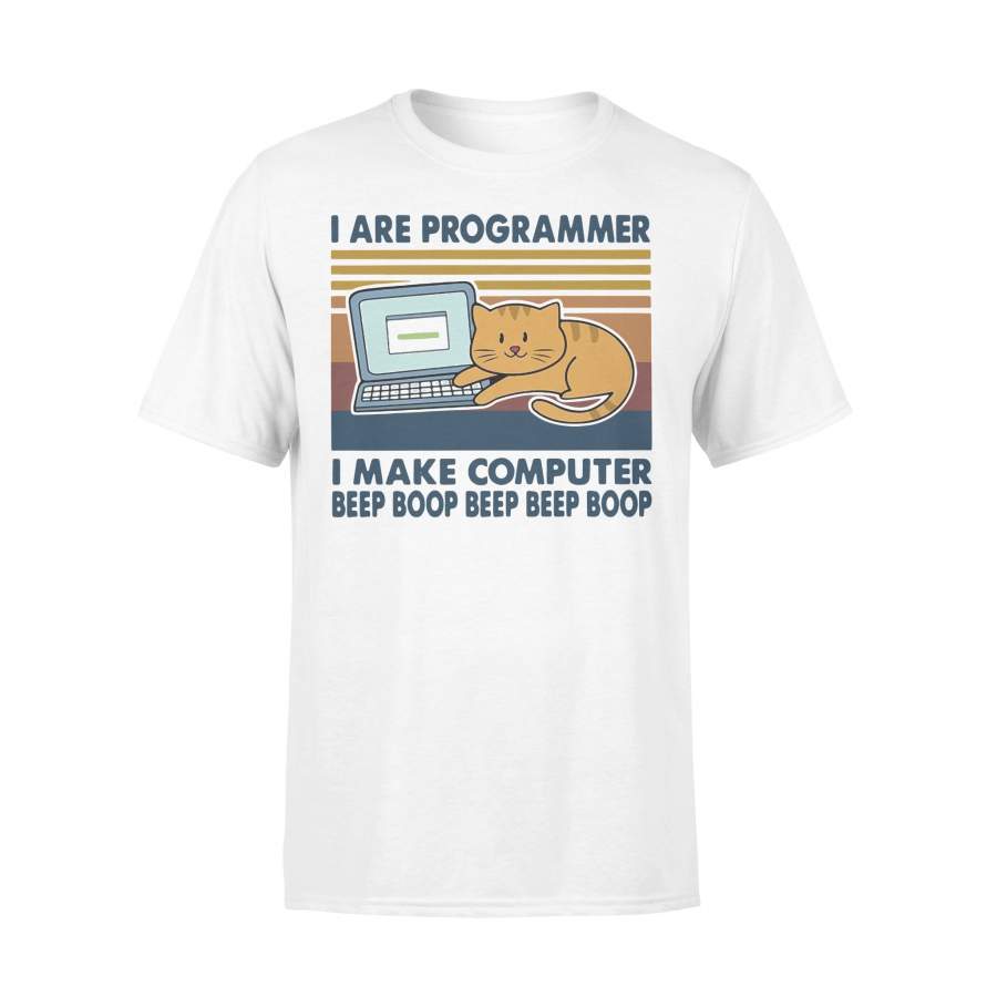 Cat I Are Programmer I Make Computer Beep Boop Vintage T-shirt