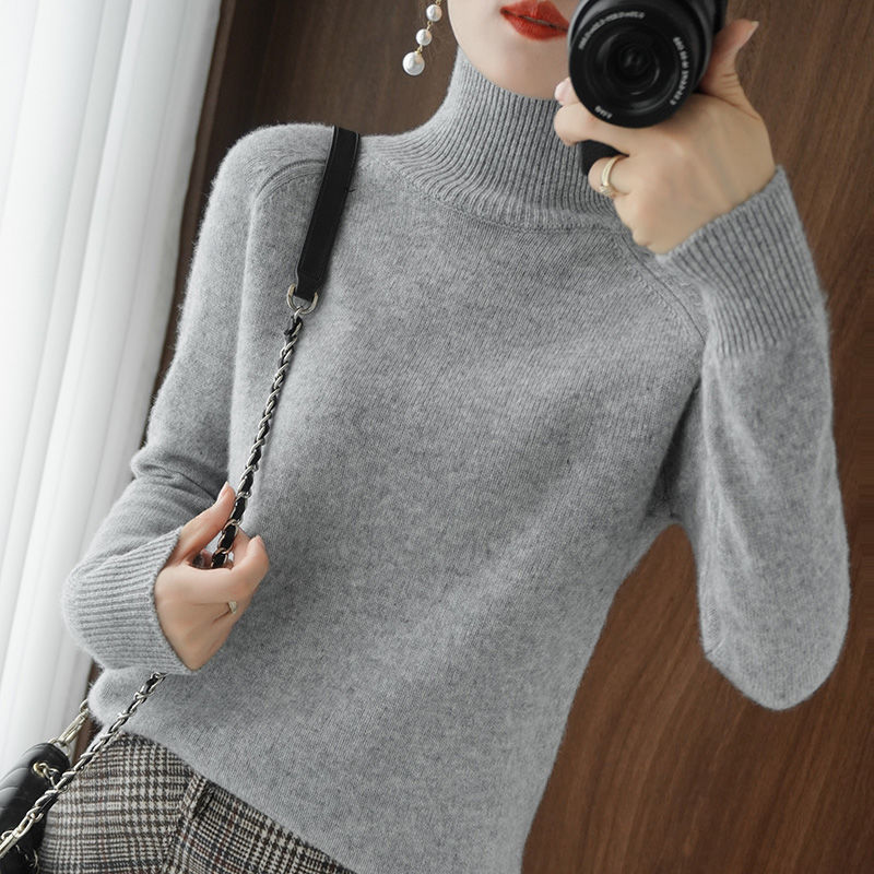 Turtleneck Sweater Women’s Autumn And Winter Clothes New Fashion And Comfortable Solid Color Blouse Loose All-Match Sweater Traf alx