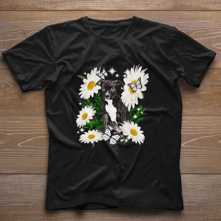 Staffordshire Bull Dog Daisy Flower Cute dog Gift Dog Lovers T shirt