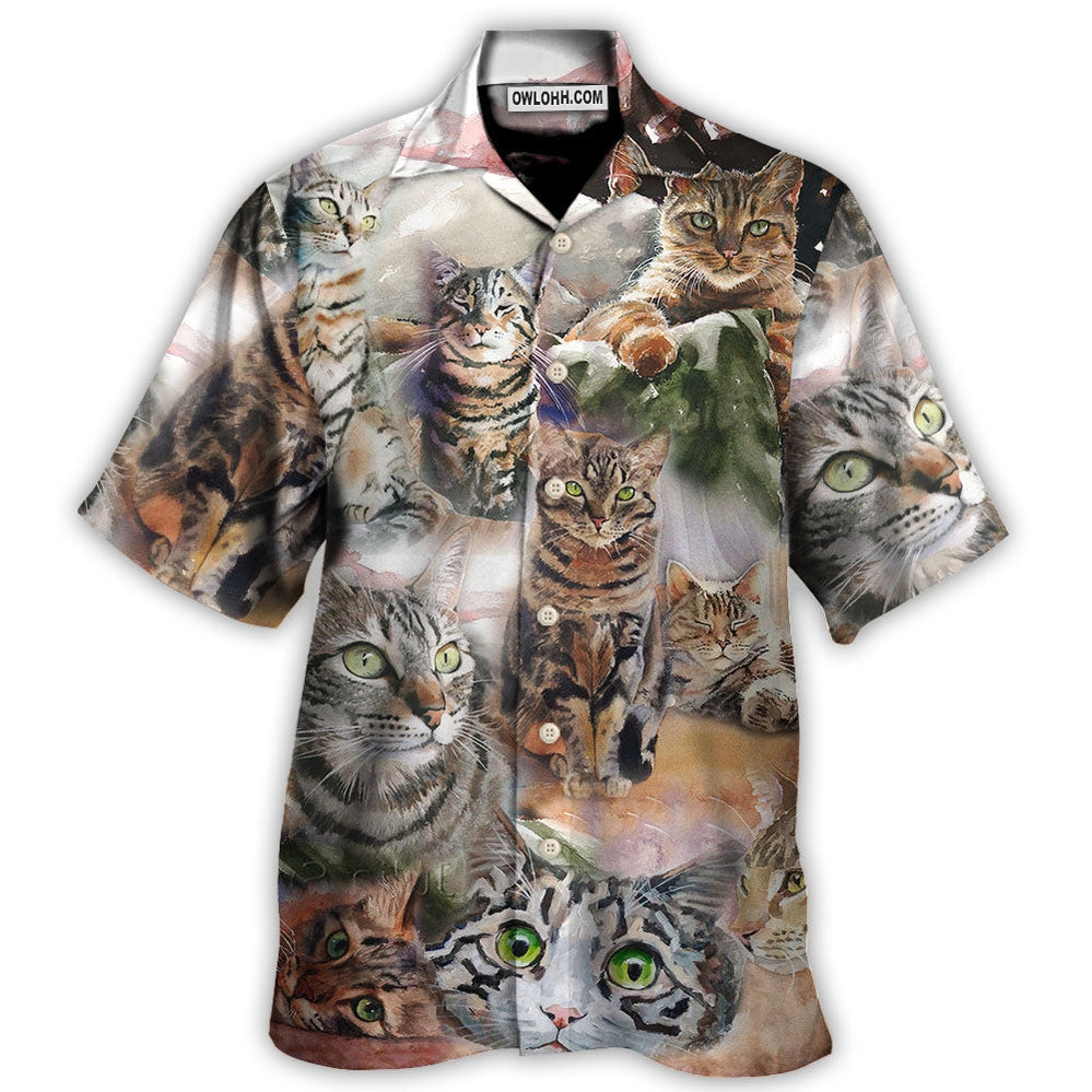 Tabby Cat Art Daily Portrait – Hawaiian Shirt  – Owl Ohh