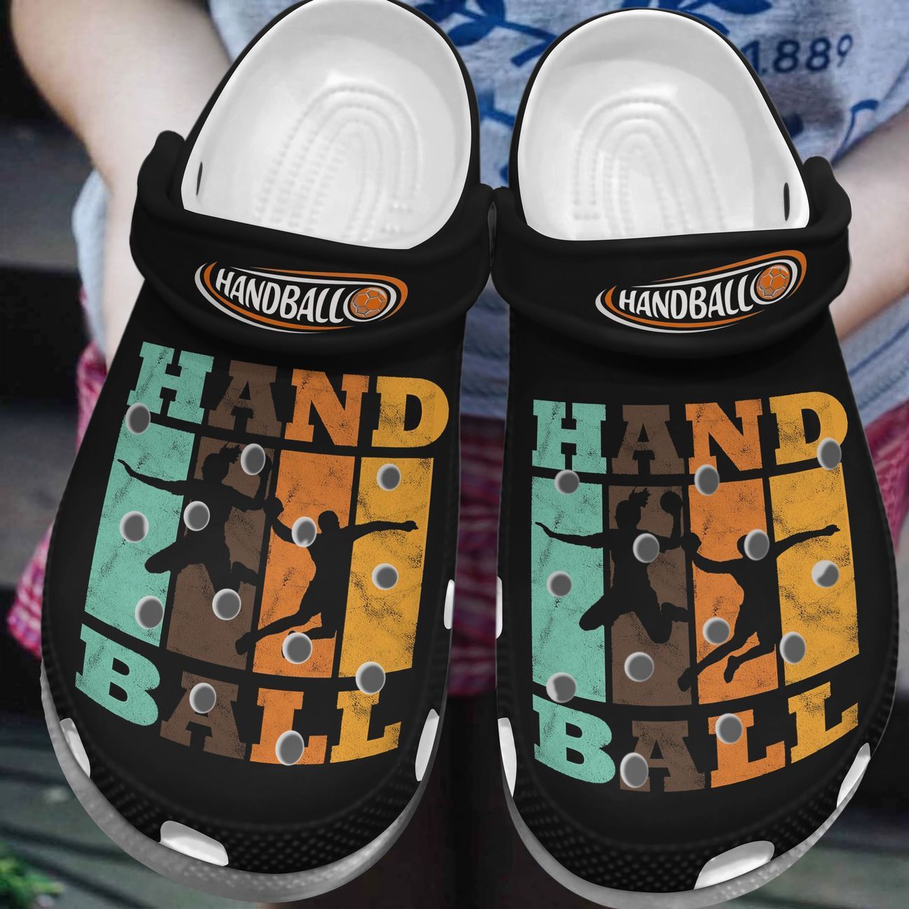 Handball Personalized Clog, Custom Name, Text, Color, Number Fashion Style For Women, Men, Kid, Print 3D