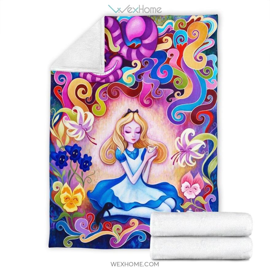 Alice In Wonderland Colorful Premium Blanket