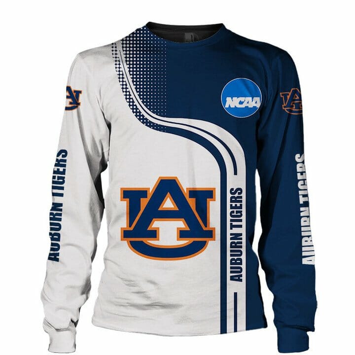 Auburn Tigers White Navy Blue Gift For Fan 3D Full Printing Sweatshirt