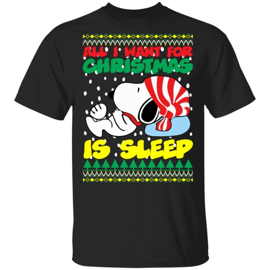 Onlytee - Featured Product - Snoopy All I Want For Christmas Is Sleep Christmas Sweater