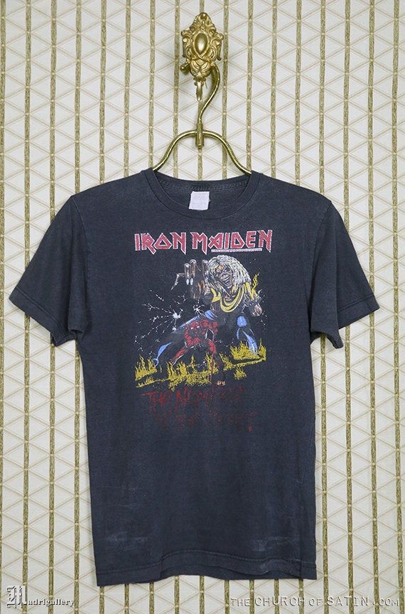 Iron Maiden Shirt 1983 Number Of The Beast Shirt Vintage Rare Faded Black Heavy Metal Megadeth Metallica Slayer 1980S 80S 1980 S Shirt