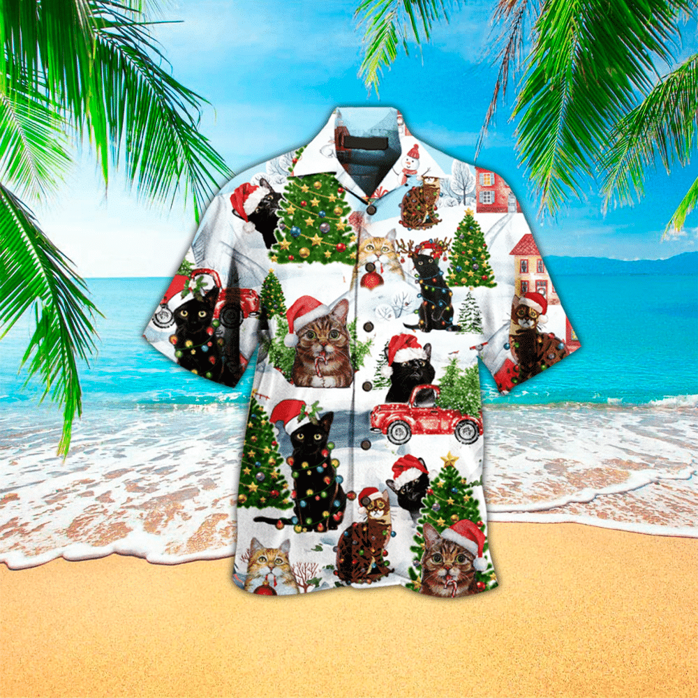 Christmas Cat Hawaii Shirt For Lovers Aloha Ha4534