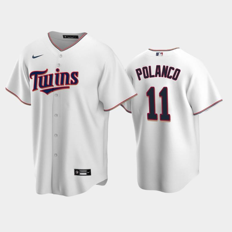 Twins 11 Jorge Polanco Home White Jersey