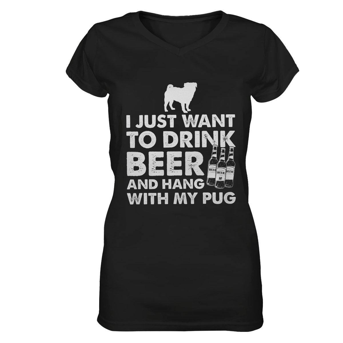 Pug Lovers Shirt 09 Ez01 1009 Women V-Neck T-Shirt