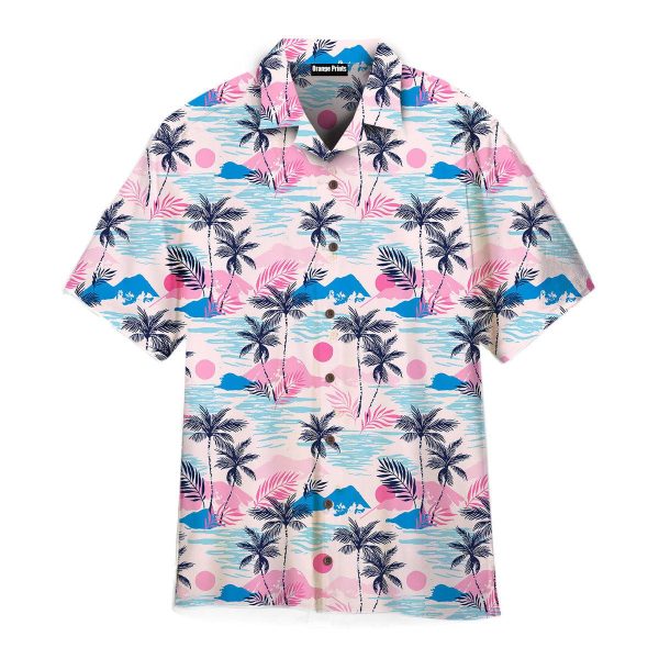 Pink Tropical Palm Tree Beach Hawaii Shirt For Men Women Ha67233